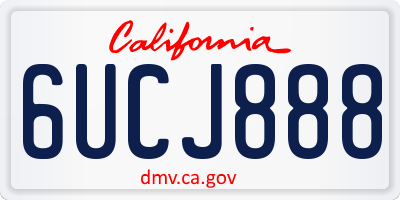 CA license plate 6UCJ888