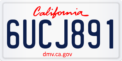 CA license plate 6UCJ891