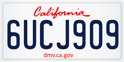 CA license plate 6UCJ909