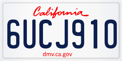CA license plate 6UCJ910