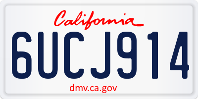 CA license plate 6UCJ914
