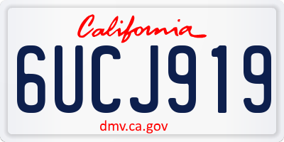CA license plate 6UCJ919