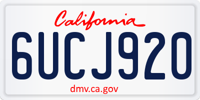 CA license plate 6UCJ920