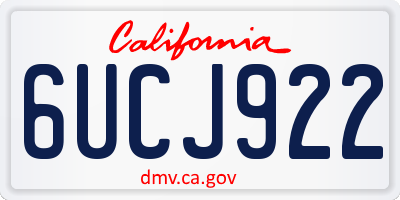 CA license plate 6UCJ922