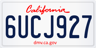 CA license plate 6UCJ927