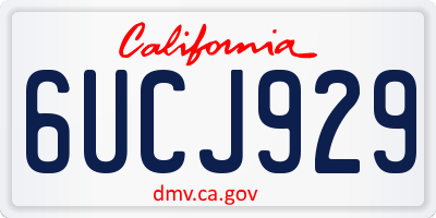 CA license plate 6UCJ929