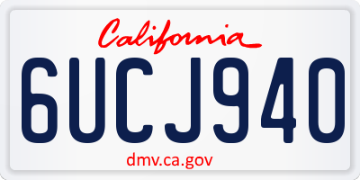 CA license plate 6UCJ940