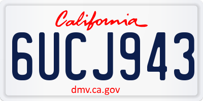 CA license plate 6UCJ943