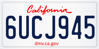 CA license plate 6UCJ945