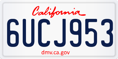 CA license plate 6UCJ953