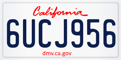 CA license plate 6UCJ956