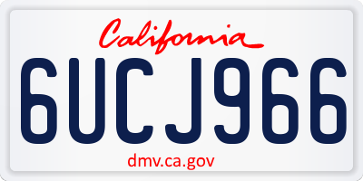 CA license plate 6UCJ966