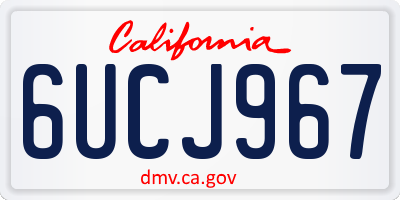CA license plate 6UCJ967