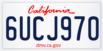 CA license plate 6UCJ970