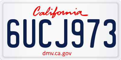 CA license plate 6UCJ973