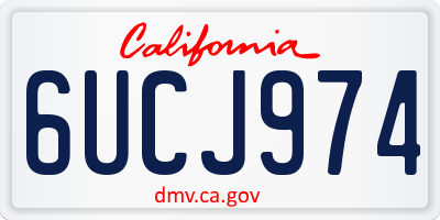 CA license plate 6UCJ974
