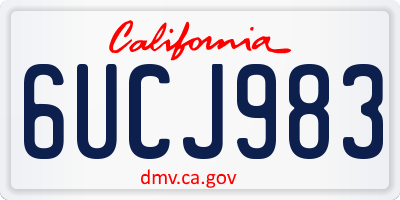 CA license plate 6UCJ983