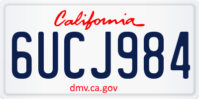 CA license plate 6UCJ984
