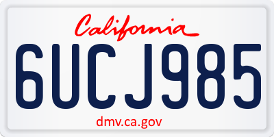 CA license plate 6UCJ985