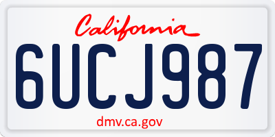 CA license plate 6UCJ987