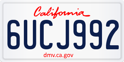 CA license plate 6UCJ992
