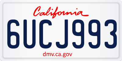 CA license plate 6UCJ993