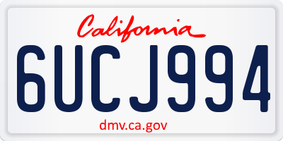 CA license plate 6UCJ994