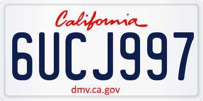 CA license plate 6UCJ997