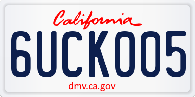 CA license plate 6UCK005