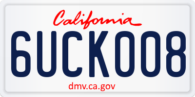 CA license plate 6UCK008