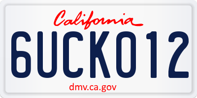 CA license plate 6UCK012