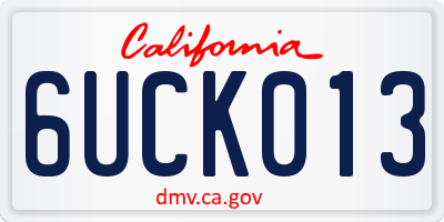 CA license plate 6UCK013