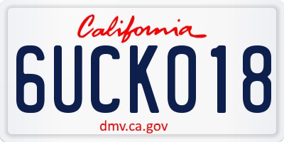 CA license plate 6UCK018