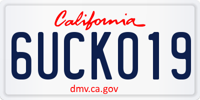CA license plate 6UCK019
