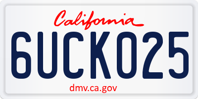 CA license plate 6UCK025