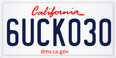 CA license plate 6UCK030