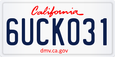 CA license plate 6UCK031
