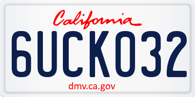 CA license plate 6UCK032