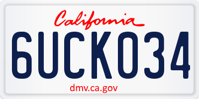 CA license plate 6UCK034