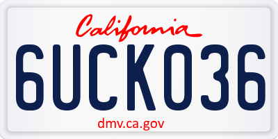 CA license plate 6UCK036