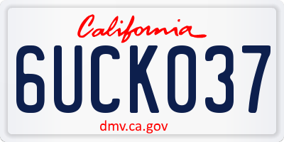 CA license plate 6UCK037