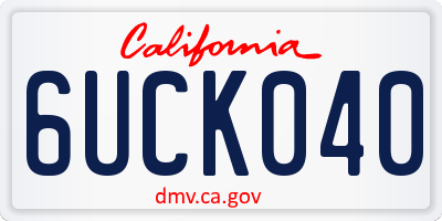 CA license plate 6UCK040
