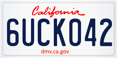 CA license plate 6UCK042