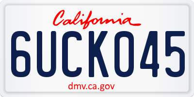 CA license plate 6UCK045