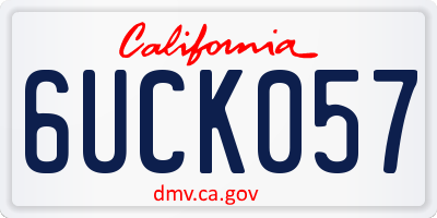 CA license plate 6UCK057