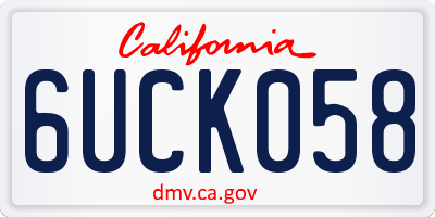 CA license plate 6UCK058