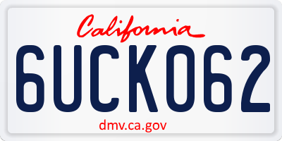 CA license plate 6UCK062