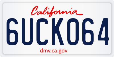 CA license plate 6UCK064