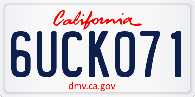CA license plate 6UCK071