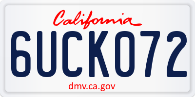 CA license plate 6UCK072
